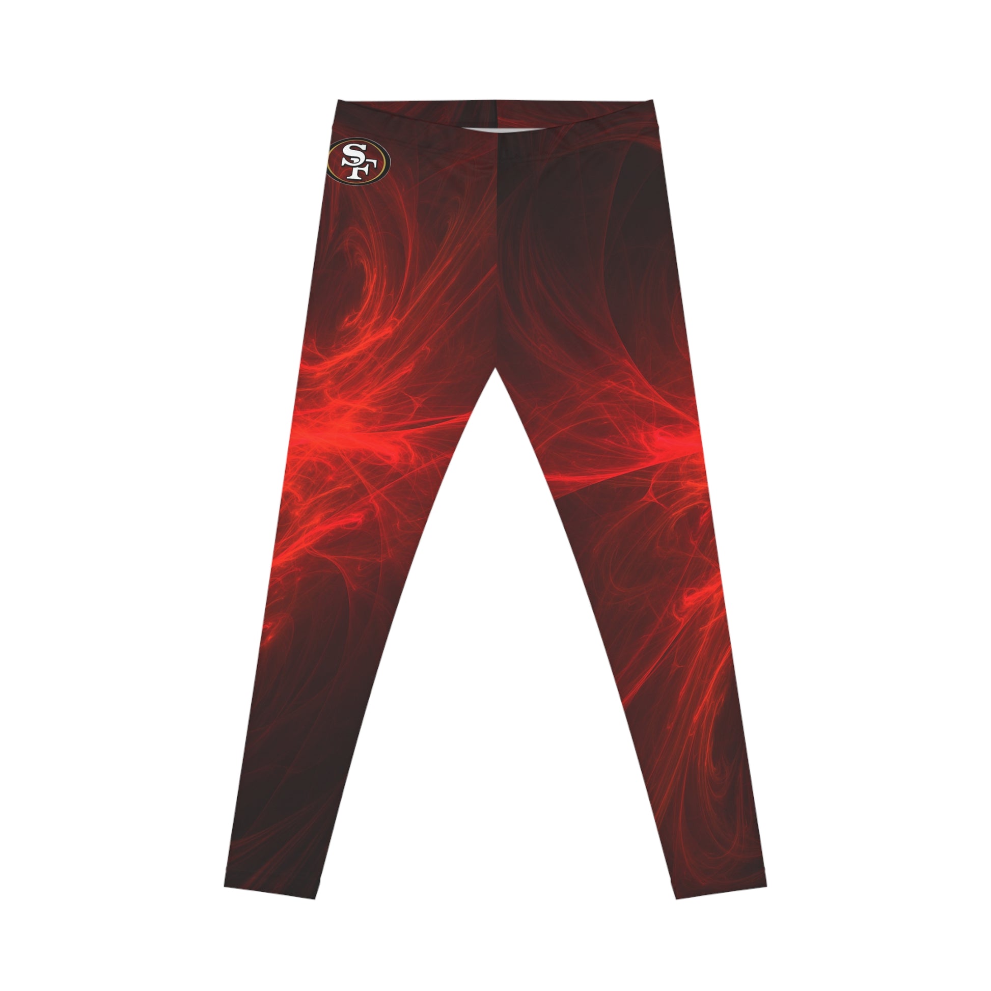 San Francisco Women's Red & Black  Leggings,  Fitness Tights, Athletic and Workout Gear, Stylish Yoga Leggings