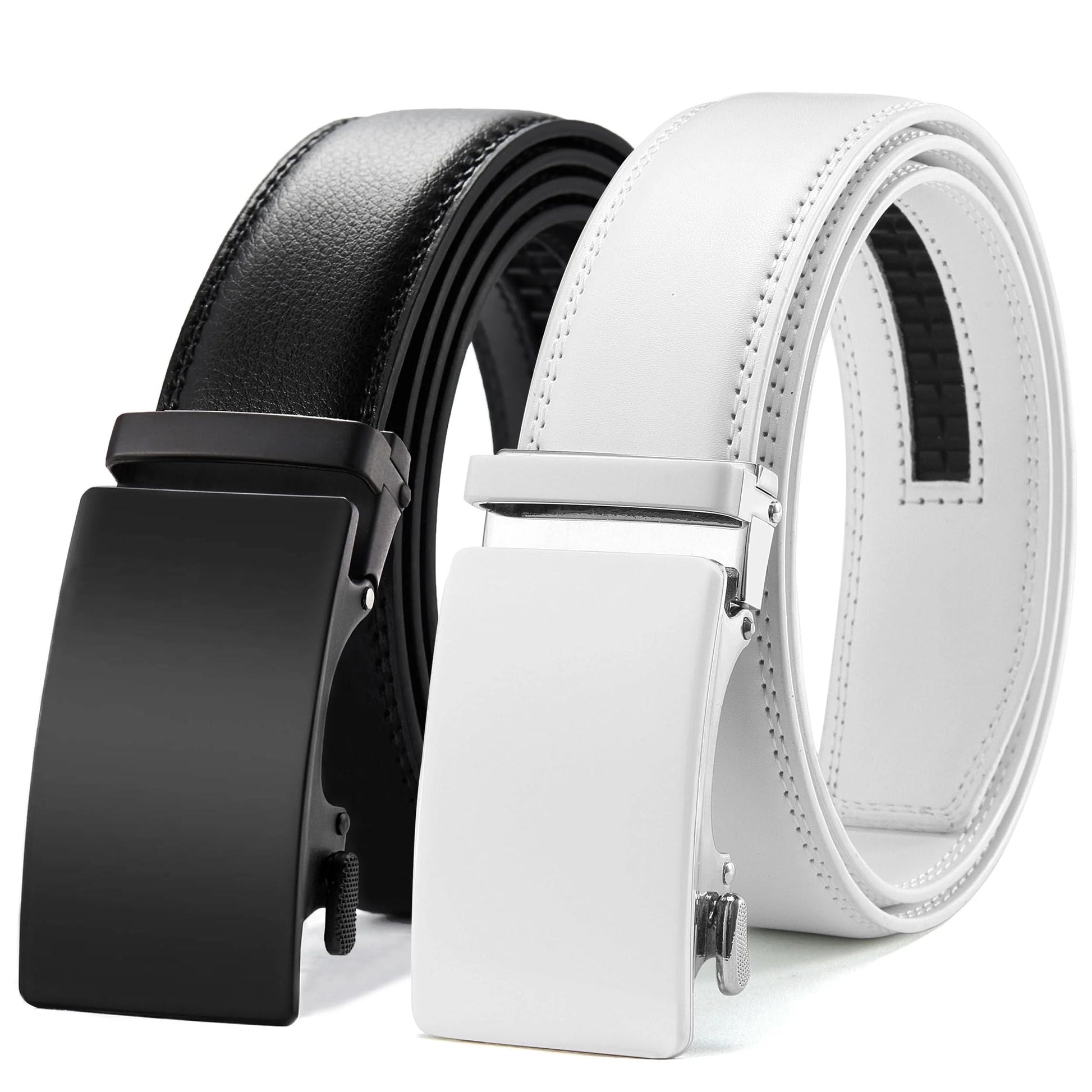 Mens Belts 2 Pack, Ratchet Belts for Men - Adjustable Fit, Effortless Style 1 3/8"(35Mm)