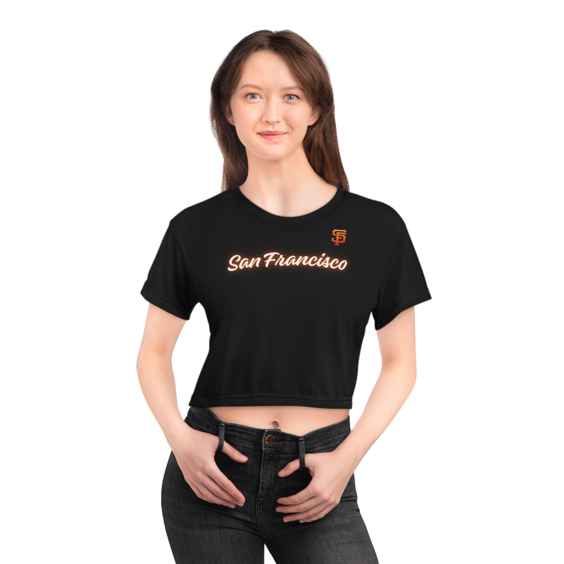 San Francisco Spirit Crop Tee, Casual Summer Top, Urban Style Shirt, Sports Fan Apparel, Streetwear Essential