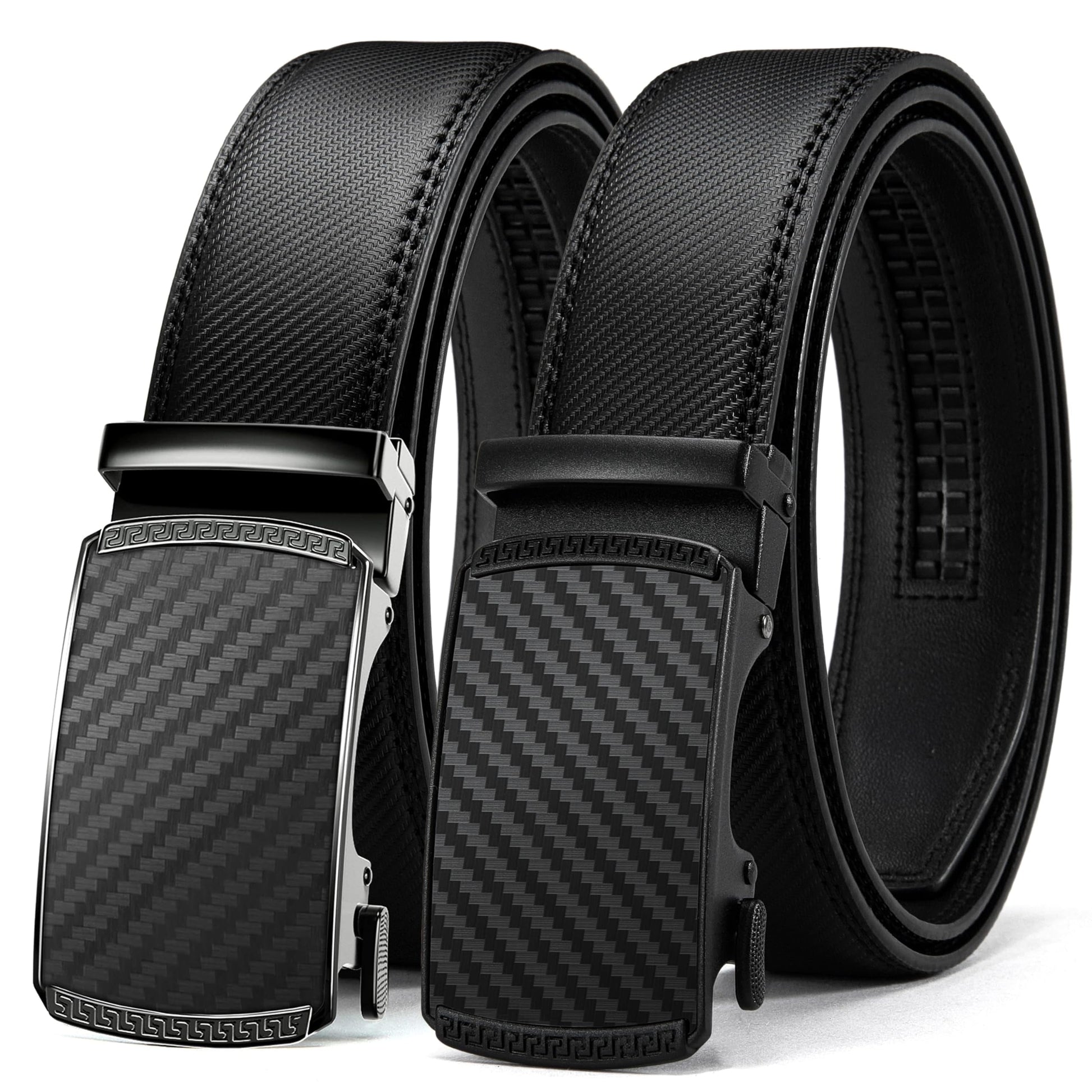 Mens Belts 2 Pack, Ratchet Belts for Men - Adjustable Fit, Effortless Style 1 3/8"(35Mm)