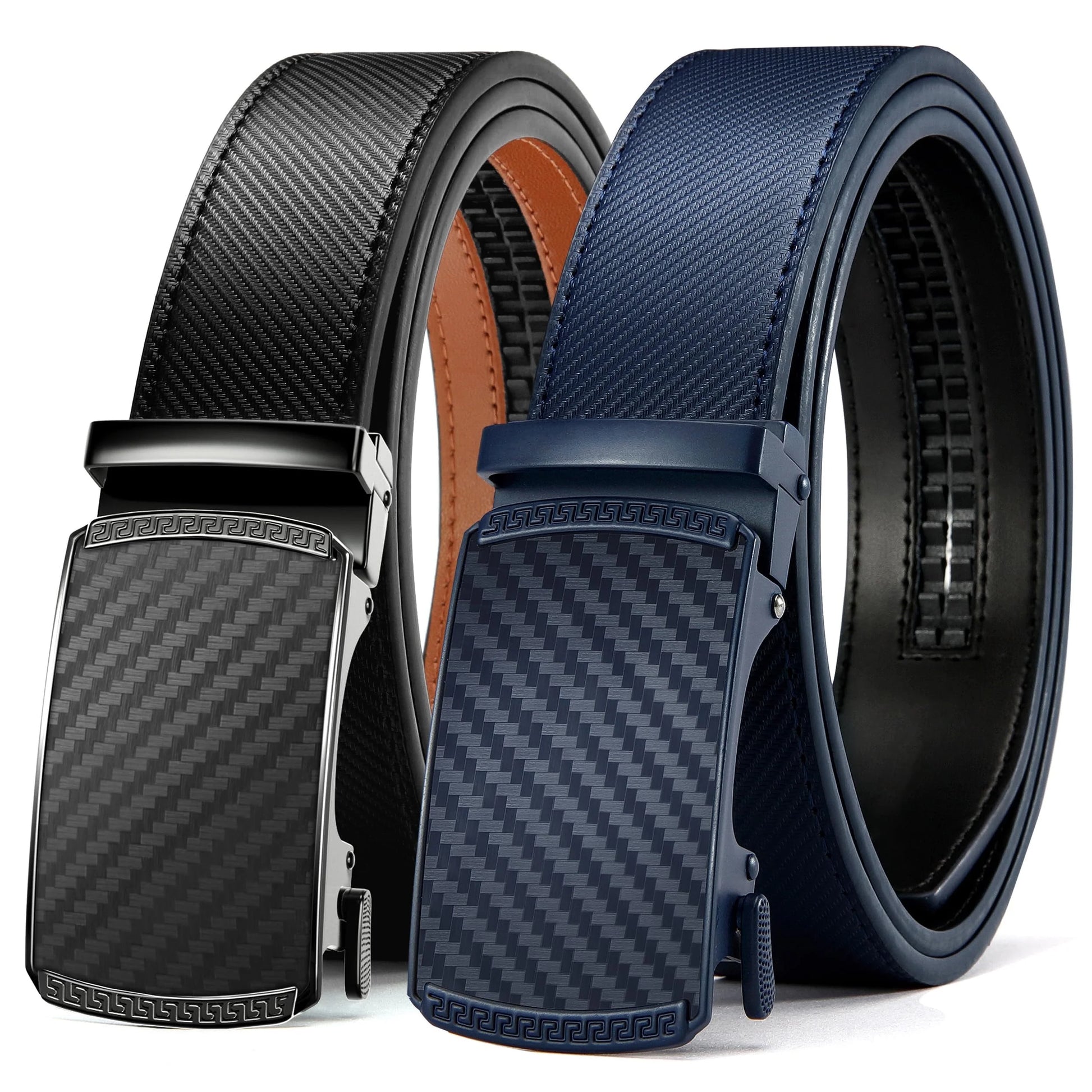 Mens Belts 2 Pack, Ratchet Belts for Men - Adjustable Fit, Effortless Style 1 3/8"(35Mm)